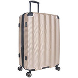 Kenneth Cole Reaction Wave Rush 28" Lightweight Hardside PET 8-Wheel Spinner Expandable Checked Suitcase, Champagne