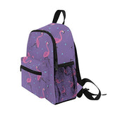 GIOVANIOR Purple Flamingos Blue Dots Lightweight Travel School Backpack for Boys Girls Kids