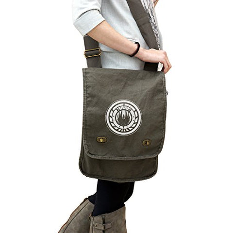 Battlestar Galactica Inspired Badge 14 Oz. Authentic Pigment-Dyed Canvas Field Bag Tote