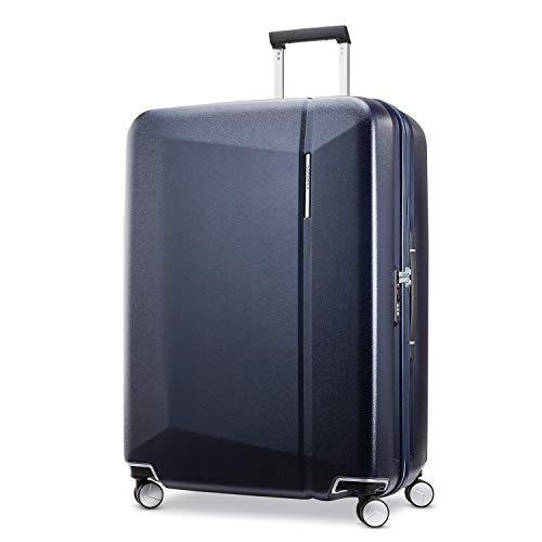 Samsonite Etude Hardside Checked Luggage with Double Spinner Wheels, Dark Navy