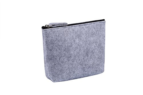 Handy Felt Zippered Cosmetic Makeup Bag Pouch Clutch Organizer