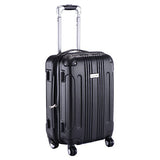 GHP Black 14"Wx10"Thickx20"H 4-Wheel Spinner Lightweight Expandable Trolley Suitcase