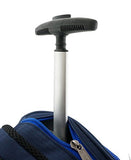 K-Cliffs Heavy Duty Rolling Backpack School Backpacks with Wheels Deluxe Trolley Book Bag Wheeled Daypack Workbag Multiple Pockets Bookbag with Safety Reflective Stripe Navy Blue