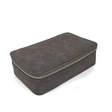 Gray Leatherette Tech Electronics Accessories Carry Organizer Travel Case