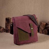 Small Messenger Bag for Women,VASCHY Vintage Canvas Leather Lightweight Crossbody Bag Burgundy