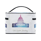 Makeup Bag Us Capitol Building Travel Cosmetic Bags Organizer Train Case Toiletry Make Up Pouch