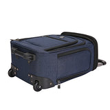 Travelers Club Top Expandable +50% Capacity Luggage with USB Port, Navy Blue, 17" Underseat Carry-On