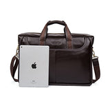 Bostanten Leather Lawyers Briefcase Laptop Messenger Business Bags For Men Brown