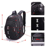 Swissdigital Pixel Travel Laptop Backpack-Laptops Backpack with USB Charging Port Smart Bag with RFID for Men & Women School Computer Bags Fits 15.6" Laptop and Notebook, Black SD-857