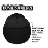 Jeep Wrangler Cat Dog Paw Prints Army Sport Heavyweight Canvas Duffel Bag in Black & White, Large