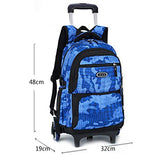 Qcc& Aluminium Alloy High Capacity Trolley Schoolbag 6 Wheels Climbing Stairs Removable Luggage