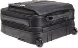 Kenneth Cole Reaction Genuine Leather Dual Compartment 15.4" Wheeled Laptop Portfolio, Black