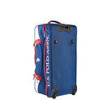 U.S. Polo Assn. Men's 30in Deluxe Rolling Duffle Bag, Split Level Storage, NAVY/RED