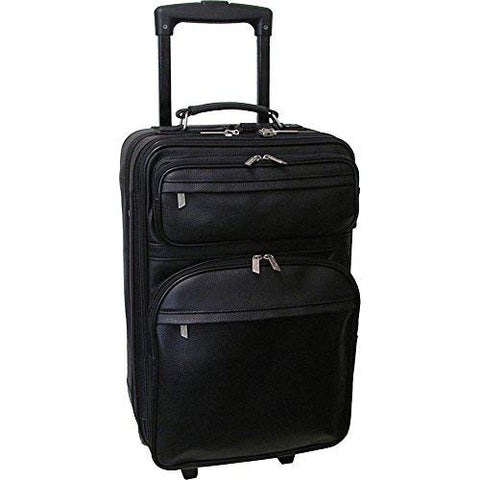 AmeriLeather Leather 22" Expandable Carry On Pullman (Black)