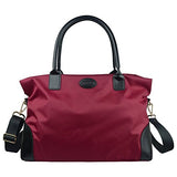 ECOSUSI Unisex Large Travel Weekender Bag Duffle Bag Gym Totes in Trolley Handle, Red