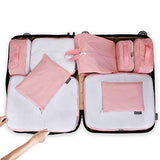 G4Free 9 Set Packing Cubes - Water Resistant Mesh Travel Luggage Accessories Packing Organizer with Shoes Bag(Pink)