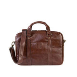 Boconi Becker RFID Zip Brief (Whiskey w/Khaki and Gingham)