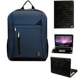 Vangoddy Executive Black Folio + Navy Blue Backpack For Macbook Pro 13Inch (2012-Early 2016)