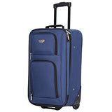 Travelers Club Genova Expandable Luggage Set, Navy Blue, 3 Piece