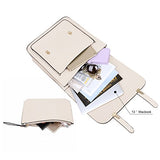 ECOSUSI Women Briefcase Laptop Backpack PU Leather Satchel Messenger Bag Fits up to 14 Inch Laptops