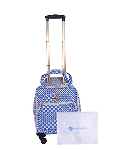 Jenni Chan Colima 2-Piece Set 15" Spinner 311 Bag Travel Tote, Blue, One Size