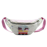 Aibearty Kids Glitter Reversible Sequin Fanny Pack Letter Print Waist Bag