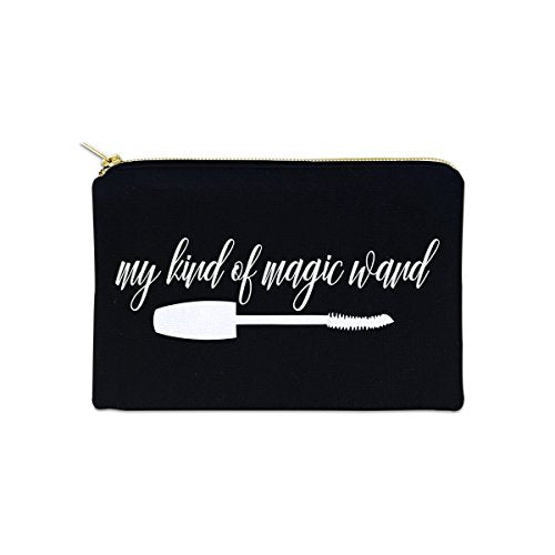 My Kind Of Magic Wand 12 oz Cosmetic Makeup Cotton Canvas Bag - (Black Canvas)