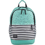 Eastsport Everyday Classic Backpack with Interior Tech Sleeve, Turquoise/Dots/Stripe print