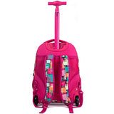 Yexin Kids Print Pattern Trolley Schoolbag - Waterproof Wheeled Rolling Backpack For Girls And Boys