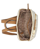 Calvin Klein Hudson Monogram Front Half Zip Pocket Backpack, txt alm khk/cashew