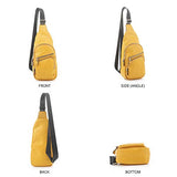EMPERIA Faux Leather Small Sling Backpack Multipurpose Chest Bag Hiking Travel Daypack Rushsack Outdoor Mustard