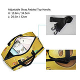 Travel Tote Luggage Weekender Duffle Bag, Cute Egg Smiley Face Illustration Large Canvas shoulder