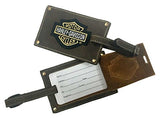Harley-Davidson Bar & Shield Belted Luggage Tags, Brown Leather 99301-Brown