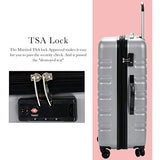 Murtisol 4 Pieces Expandable ABS Luggage Sets TSA Lightweight Durable Spinner Suitcase 16" 20" 24" 28", 4PCS Silver