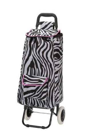 Rockland Luggage Rolling Shopping Tote, Pink Zebra, One Size