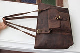 Cuero 16" Brown Leather Women's Bag/handbag/purse/shopping Tote Bag