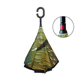 Reverse Umbrella 3D Oil Paintings On Canvas Golden Flowers Windproof for Car