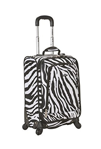 Rockland Luggage 20 Inch Printed Spinner Carry On, Zebra, Medium