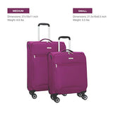 Regent Square Travel - Expandable Softside Luggage Set With Spinner Goodyear Wheels - Set of 2 Pieces - Soft Case - Fuchsia