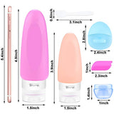 Travel Bottles , Wedama Leakproof Silicone Travel Containers with 5 Pcs TSA Approved Squeezable 3/1.25oz Travel Bottles & Accessories for Cosmetic Shampoo Conditioner Lotion Soap Liquids Toiletries