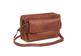 Mancini Front Organizer Unisex Bag in Cognac