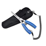 LIZHOUMIL Stainless Steel Fishing Gripper Lure Pliers Multifunction Fish Line Cutter Fishing Tools ht1002-1 Blue + Steel Wire Drop Rope + Nylon Bag
