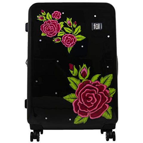 FUL Luggage Printed Rose, Black