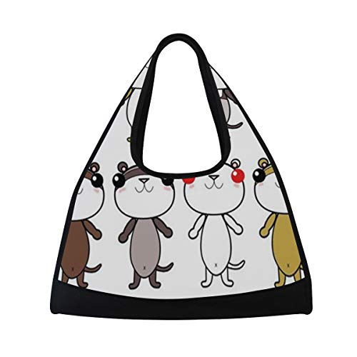 HUVATT Gym Bag Cute Frog Women Yoga Canvas Duffel Bag Sports Tote Bags for Girls