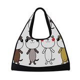 HUVATT Gym Bag Cute Frog Women Yoga Canvas Duffel Bag Sports Tote Bags for Girls