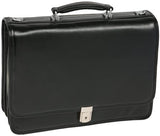 McKlein, I Series, River North, Full Grain Cashmere Napa Leather, 15" Leather Triple Compartment Laptop Briefcase, Black (43555)