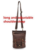 Augur Vintage Shoulder Bag Multi-Pockets Crossbody Messenger Bags Sling Shoulder Bag (Coffee)