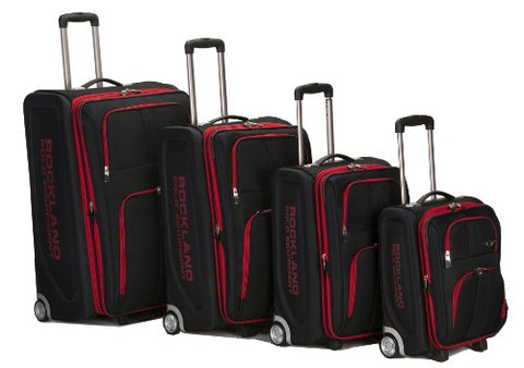 Rockland Luggage Varsity Polo Equipment 4 Piece Luggage Set, Black, One Size