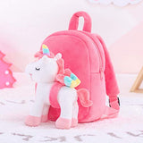 Lazada Unicorn Toddler Backpack with Stuffed Snuggle Toys White 9.5" Aged 2+