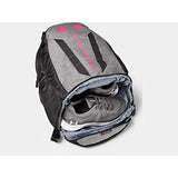 Under Armour Hustle Backpack, Jet Gray (010)/Cerise, One Size Fits All